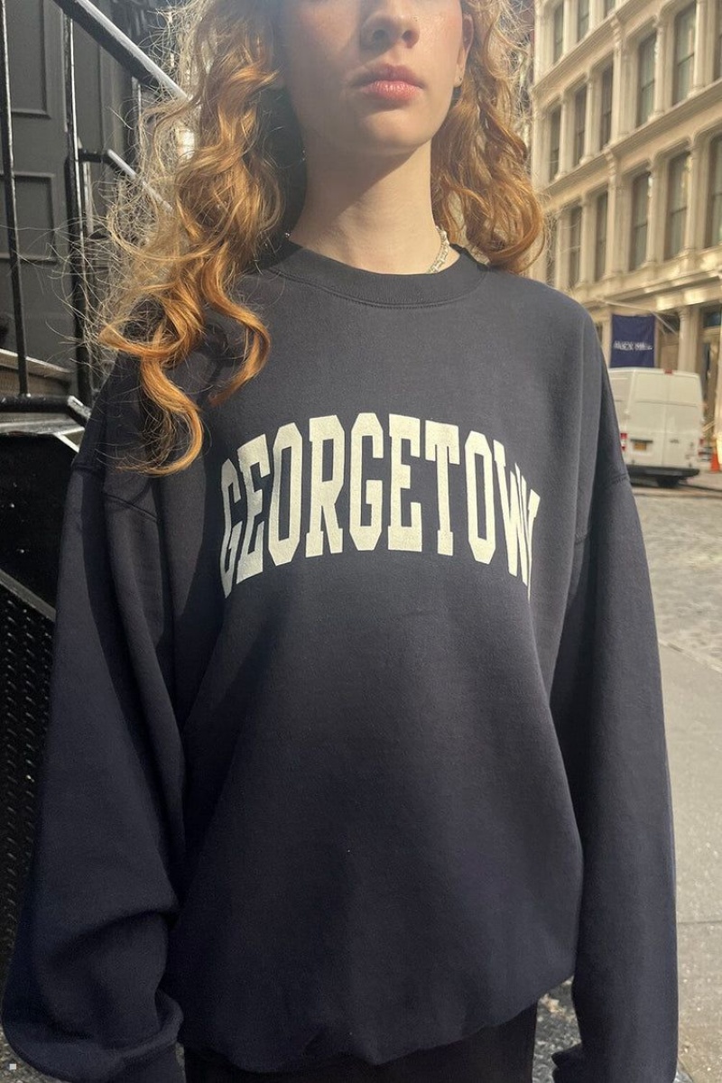 Sweatshirt Brandy Melville Erica Georgetown Bleu Marine | EMC-31739049